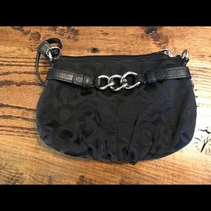 Coach Brooke Op Art Wristlet Clutch Black